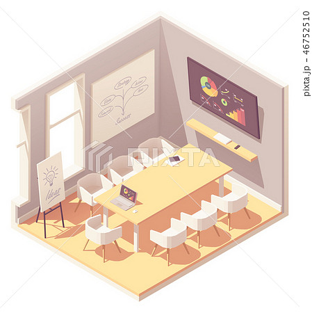 Vector isometric office conference room interior 46752510