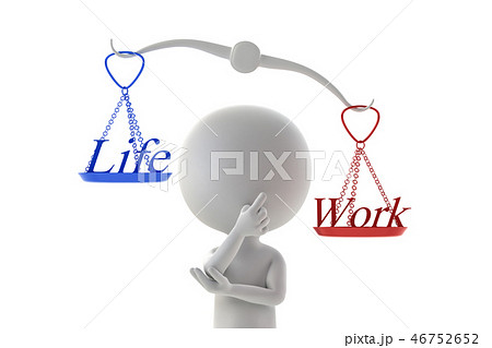ライフワークバランスについて考える人物 46752652