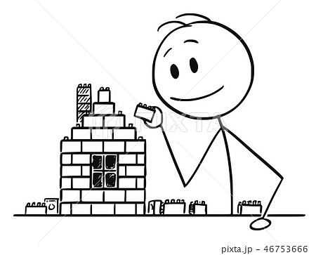 Cartoon of Boy, Man or Businessman Building... - Stock Illustration  [46753666] - PIXTA