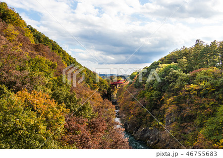 紅葉の高津戸峡　群馬県みどり市 46755683