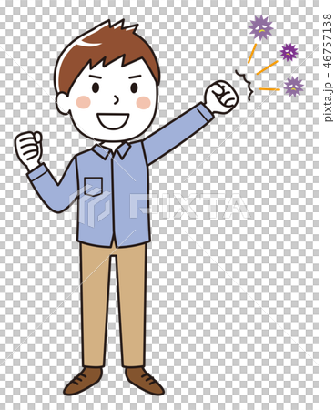 男子抗擊病毒 46757138