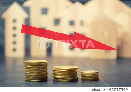 a decline in property prices. concept  46757599