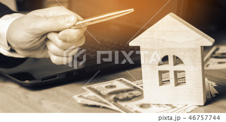 Real estate concept. Buying and selling homes Real estate concept. Buying and selling homes 46757744