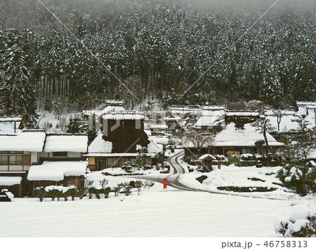 雪の美山かやぶきの里 46758313