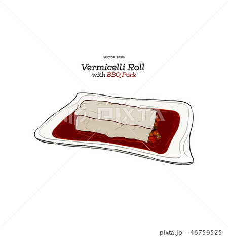 Vermicelli Roll with BBQ pork. Vermicelli Roll with BBQ pork. 46759525