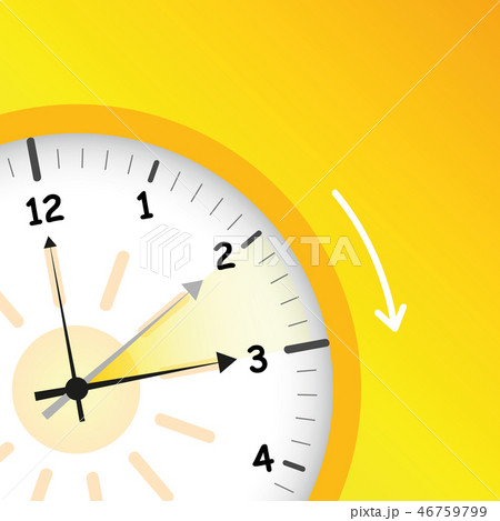summer time yellow clock standard time after advancing for daylight saving time 46759799