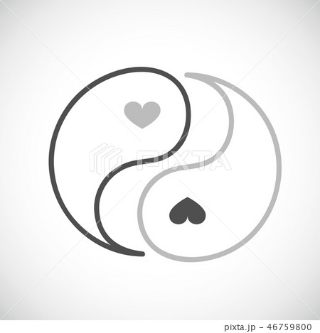 yin and yang couple with hearts 46759800