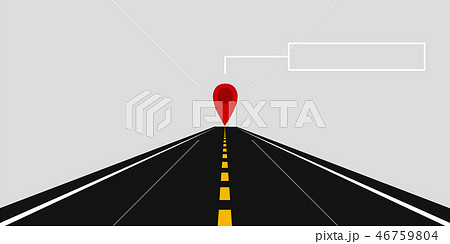 straight highway road with yellow markings on grey background 46759804