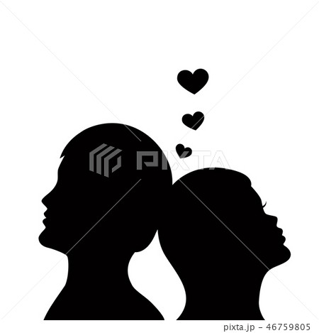 silhouette of young man and woman in love 46759805