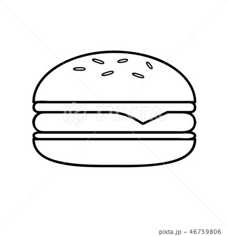 burger fast food simple icon pictogram outline 46759806