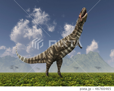 Dinosaur Rajasaurus in a landscape 46760465