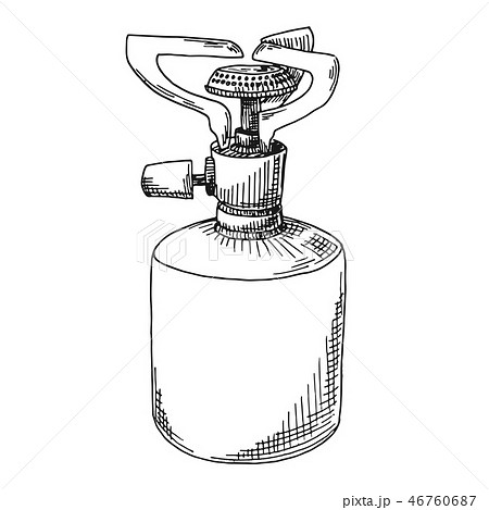 Sketch of a camping stove. Vector illustration. 46760687