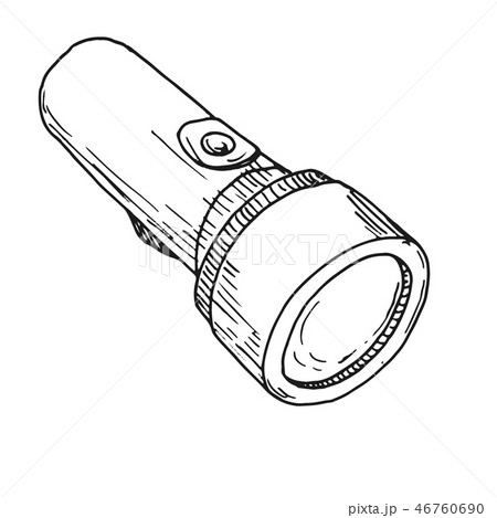 Sketch Of A Flashlightのイラスト素材 46760690 Pixta