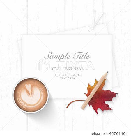 Flat lay top view elegant white paper composition 46761404