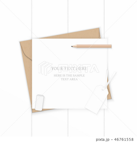 Flat lay top view elegant white paper composition 46761558