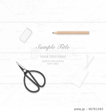 Flat lay top view elegant white paper composition 46761565