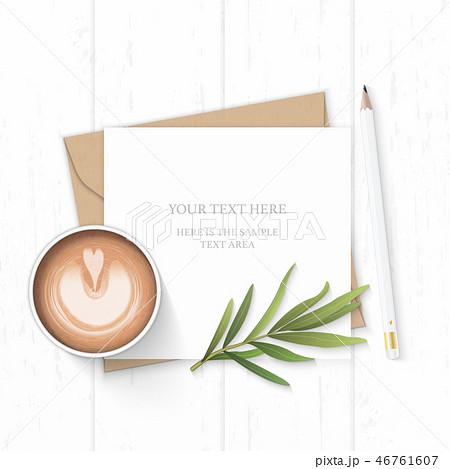 Flat lay top view elegant white paper composition Flat lay top view elegant white paper composition 46761607