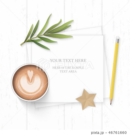 Flat lay top view elegant white paper composition Flat lay top view elegant white paper composition 46761660