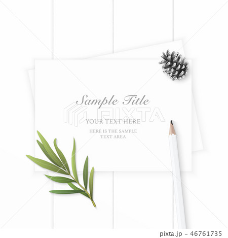 Flat lay top view elegant white paper composition 46761735