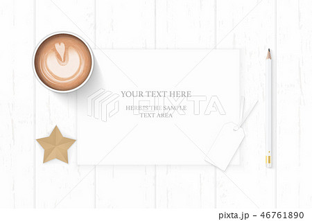 Flat lay top view elegant white paper composition Flat lay top view elegant white paper composition 46761890