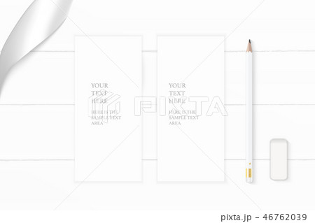 Flat lay top view elegant white paper composition Flat lay top view elegant white paper composition 46762039