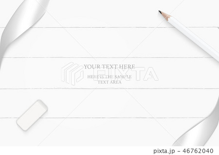 Flat lay top view elegant white paper composition 46762040