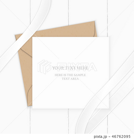 Flat lay top view elegant white paper composition 46762095