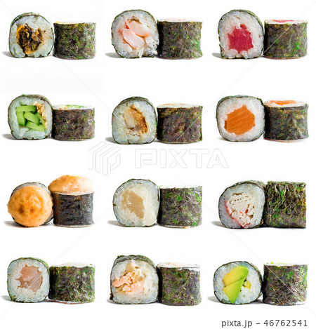 Sushi maki isolated on white background for menu. 46762541