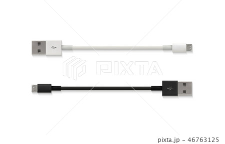 USB cable realistic illustration USB cable realistic illustration 46763125
