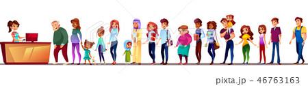 People in supermarket queue illustration 46763163
