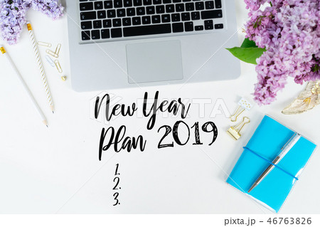 Top view 2019 New Year plan Top view 2019 New Year plan 46763826