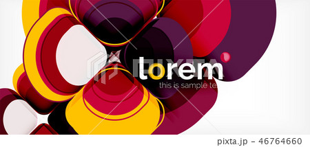 Abstract background - geometric multicolored round shapes composition. Trendy abstract layout 46764660