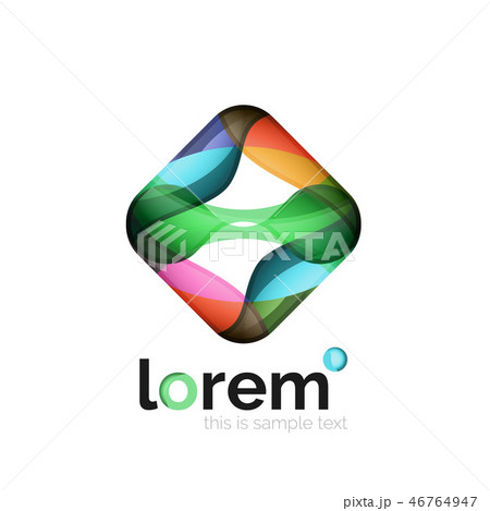 Geometric abstract business icon template, smooth shape 46764947