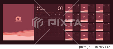 Modern Calendar for 2019 template. Modern Calendar for 2019 template. 46765432