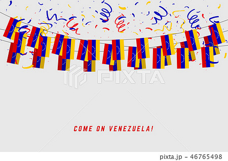 Venezuela garland flag with confetti background. 46765498