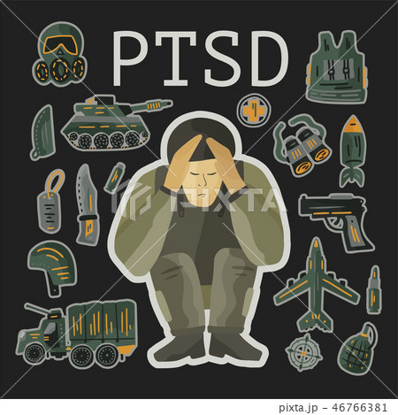 Ptsd Post Traumatic Stress Disorderのイラスト素材