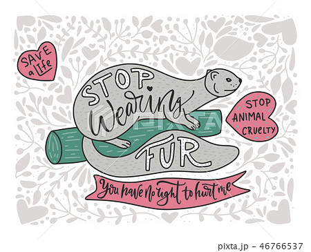 Stop Wearing Fur のイラスト素材