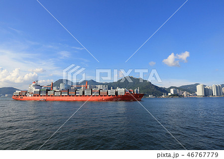 Cargo ship passing the East Lamma Channel 46767779