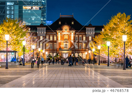 《東京都》東京駅丸の内・行幸通りのイルミネーション 《東京都》東京駅丸の内・行幸通りのイルミネーション 46768578