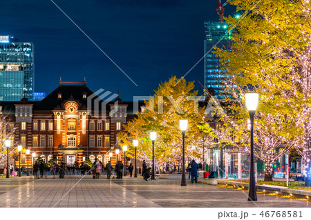 《東京都》東京駅丸の内・行幸通りのイルミネーション 《東京都》東京駅丸の内・行幸通りのイルミネーション 46768581