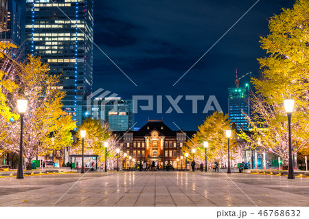 《東京都》東京駅丸の内・行幸通りのイルミネーション 《東京都》東京駅丸の内・行幸通りのイルミネーション 46768632