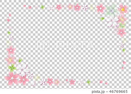 桜の花のフレーム コーナー 背景 テキストスペース ポストカードのイラスト素材
