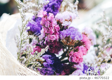 Violet flower bouquet in vintage style. Violet flower bouquet in vintage style. 46770322