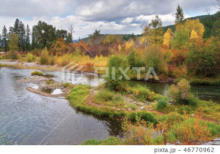 The Fall Scene Around Leavenworth in Washington 46770962