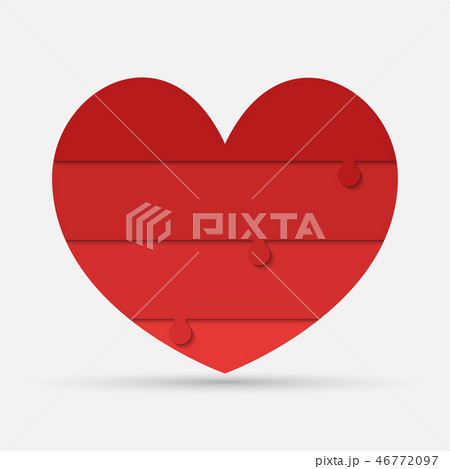 Red pieces puzzle of romantic, medical heart. Red pieces puzzle of romantic, medical heart. 46772097