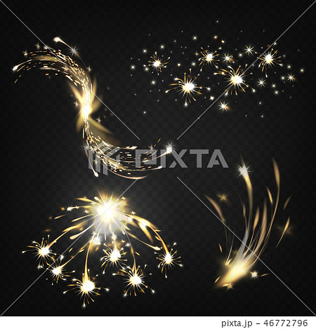 Sparkler, flying fireworks sparkles vector set Sparkler, flying fireworks sparkles vector set 46772796