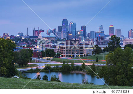 beautiful kansas city skyline at beautiful kansas city skyline at 46772883