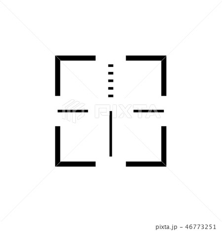 Military sniper rifle scope collimator sight icon. 46773251