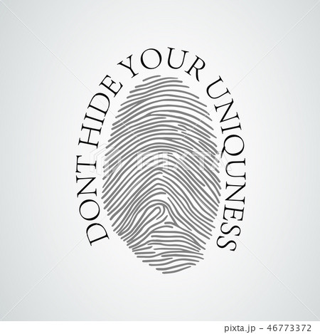 Black silhouette of fingerprint vector illustration. Uniquness concept 46773372
