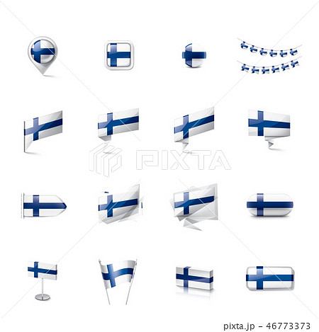 Finland flag, vector illustration on a white background Finland flag, vector illustration on a white background 46773373
